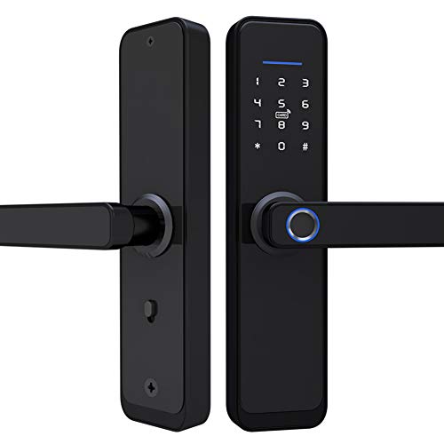 Elektronisches Smart-Türschloss, Touch-Tastatur-Passwort Home Security Diebstahlsicheres Türschloss, Bluetooth-App + Fingerabdruck + Passwort +