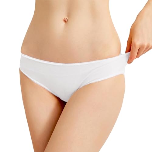 Genérico Ropa Interior Roja Ropa Interior desechable para Mujer para estancias de Viaje Bragas de algodón (Paquete de 5) Sujetador uctor Mujer (White, M)