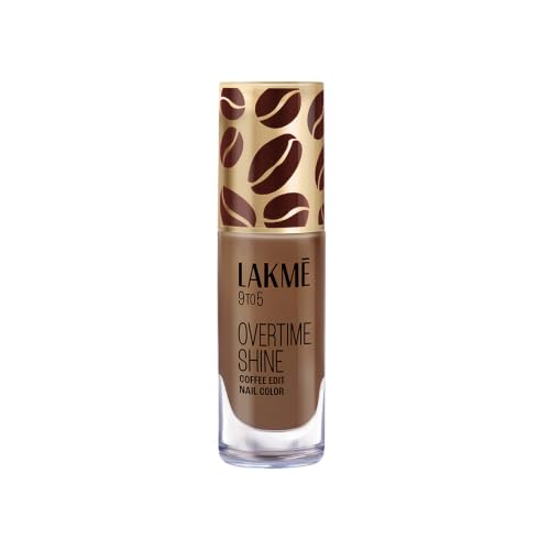 Image of Lakme 9 to 5 Overtime Shine Nail Polish - Coffee Edit-08 Cappuccino Foam 6ml