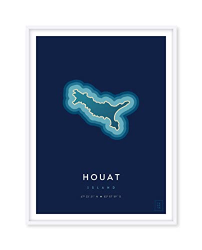 Affiche de l'île de Houat dans votre salon souvenir de Bretagne ikonik