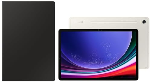 Image of Samsung Galaxy Tab S9 Ultra 36.99 cm (14.6 inch) Dynamic AMOLED 2X Display, RAM 12 GB, ROM 256 GB Expandable, S Pen in-Box, Wi-Fi + 5G Tablet, Beige with S9 Ultra Book Cover Keyboard, Black
