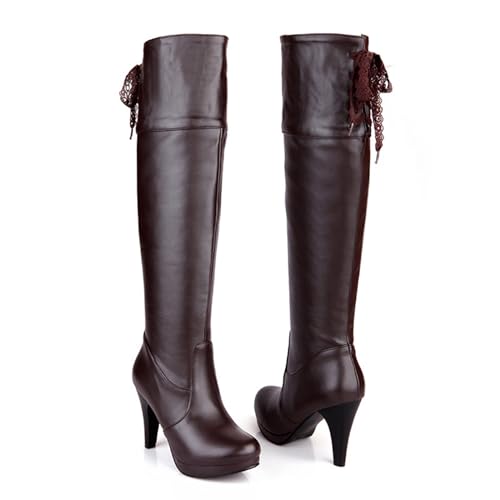 Bottes au-dessus du genou de 10cm pour briller en boîte de nuit et soirée