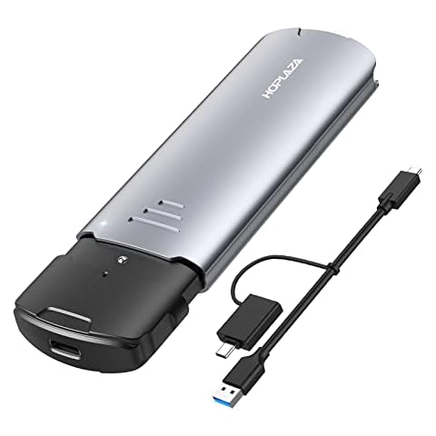 M.2 SATA NGFF SSD Enclosure Adapter USB C 3.1 Gen 2 (10 Gbps) B-Key B+M-Key Hard Drive Enclosure USB C Hard Drive Caddy Supports UASP Trim for SSD 2230 2242 2260 2280 (NVME Not Support ) Cover