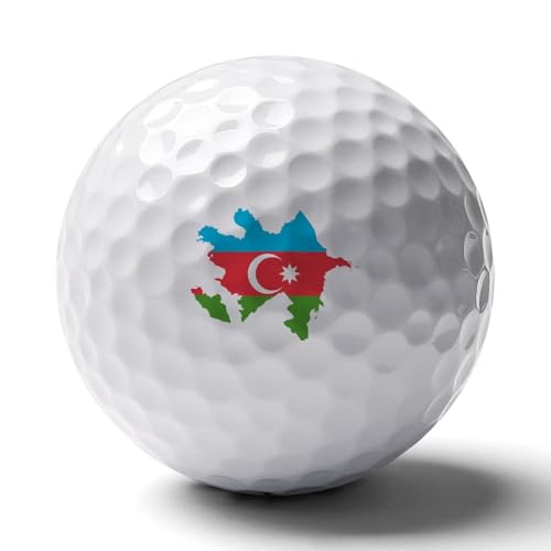 Flag Map of Azerbaijan Novelty Golf Balls Soft Elasticity Feel Printed Golfs Training Ball Outdoor Sporting Goods