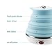 Ultrathin Upgraded Food Grade Silicone Travel Foldable Electric Kettle Boil Dry Protection Portable with Dual Voltage and Separable Power Cord,555ML 110-220V US Plug