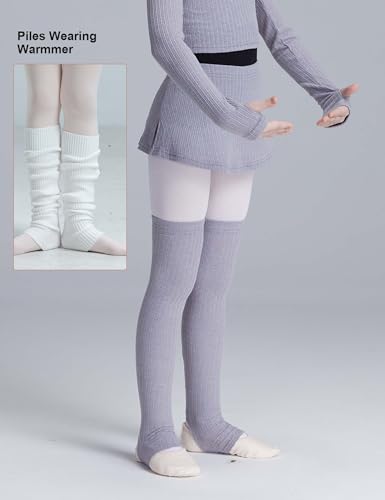 Image of Girls Leg Warmer Knitted Workout Socks for Ballet, Athletic Legsleeve for Dance Warm up