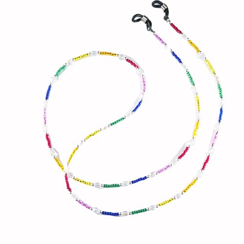 Rainbow Sparkle, Handmade Beaded Eyeglass Sunglass Chain Holder Leash, Multi, 28 Inches