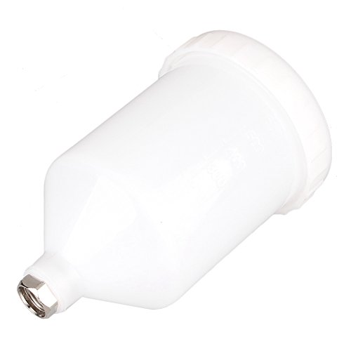Mallofusa 600ml Spray Paint Gun Cup Air Gravity Feed Paint Spray Auto Car Pot Threaded Connector Capacity for Spray Gun White
