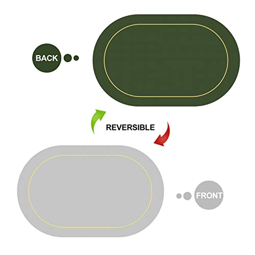 Reversible Placemats Set of 6, Faux Leather Heat Resistant Placemats Washable Table Mats Wipeable Place Mats for Dining Table Wedding Coffee Shop Decorations (Green)