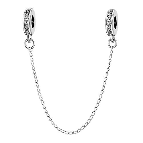 Sparkling Safety Chain Charm Compatible with Pandora Charms Bracelets for Women
