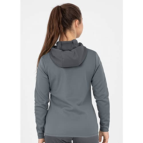 JAKO Damen Kapuzenjacke Champ 2.0, Steingrau/Anthra Light, 44 – Ansicht 3