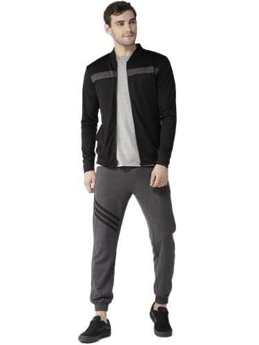 Image of Hubberholme Men's Cotton Blend Slim Fit All Season Wear Track Pants (Slant 3 Stripes Design)