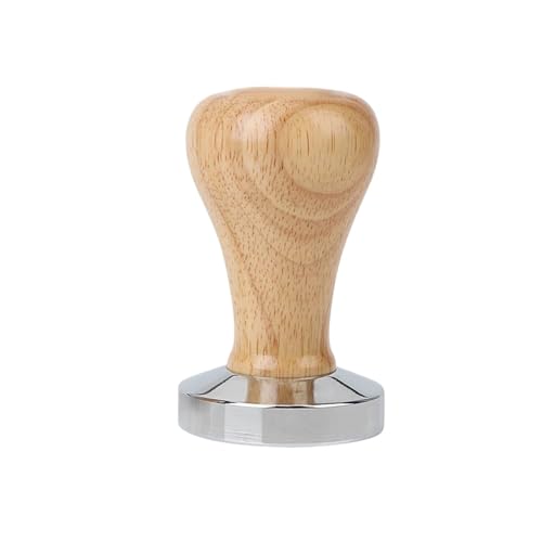 58MM/51MM、コーヒーパウダーハンマーコーヒー用品ハンドアクセサリー木製ハンドルステンレススチールコーヒータンパーフラットエスプレッソタンパー(58mm)