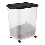 Amazon Basics Pet Food Storage Container, 15.8 kg,Transparent and Black