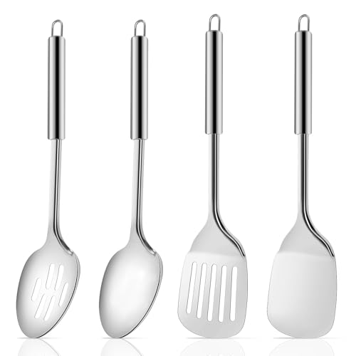 Küchenutensilien Set 4-Teilig Küchenhelfer Set Edelstahl Pfannenwender Koch Utensilien Edelstahl Kochutensilien für Home Essentials Küchenhelfer Spülmaschinenfest