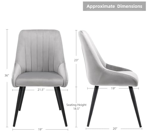 Image of Finch Fox Morris Velvet Dining Chair for Living Room, Bedroom, Home Office with Black Metal Legs in Pink Color