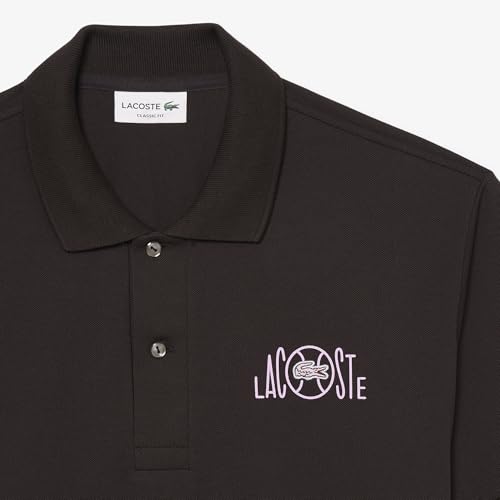 Image of Lacoste Mens Cotton Classic Fit Short Sleeve Graphic Branding Polo Shirt