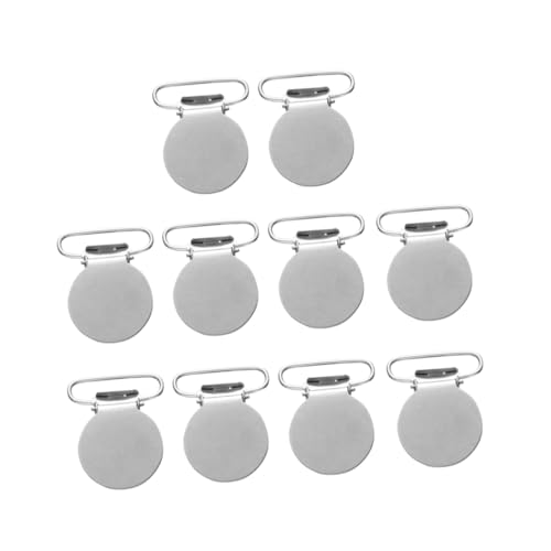 BESPORTBLE 10Piezas Clip de Metal Redondo para Chupetes de Clips de Liga para Manualidades Sujetadores Ajustables para Chupetes y Baberos