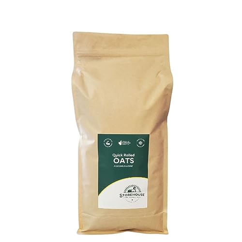 StoreHouse Foods Quick Rolled Oats – Make a Hearty, Healthy Breakfast in as Few as Three Minutes – Superior Taste and Texture, 3 kg, Product of Canada (Pack of 1) 3 kg bag