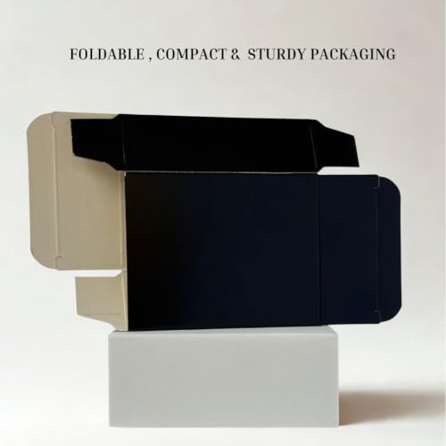Image of Kalart Creations Foldable 300 GSM Card Paper Soap Boxes (Black, Pack of 20)