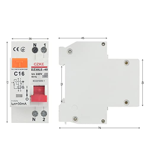Disjoncteur différentiel DZ30LE-40 RCBO 1P+N 230V pour tableau