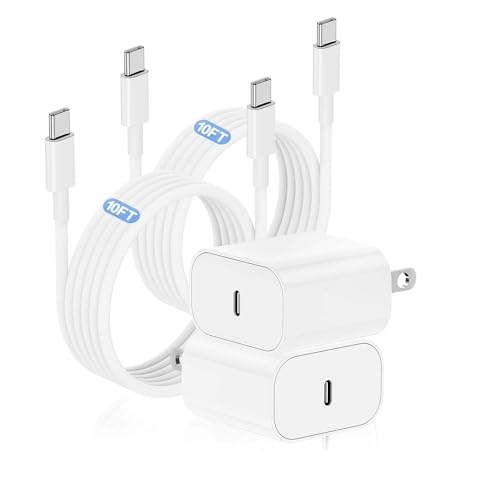 USB C Charger for iPhone 17 16 15 Fast Charging 10ft, 20W Apple USBC Charger Block and Type C to C Cable Cord for iPhone 17 Air/16 Pro/16 Pro Max/15 Pro/15 Pro Max/15 Plus/iPad Pro/Air