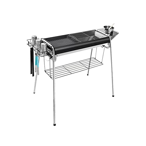 Gril charbon de bois acier inoxydable extérieur support barbecue XMING