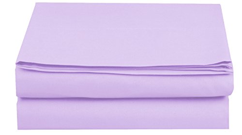 Luxury Flat Sheet on Amazon Elegant Comfort Wrinkle-Free 1500 Premier Hotel Quality 1-Piece Flat Sheet, California King Size, Lilac