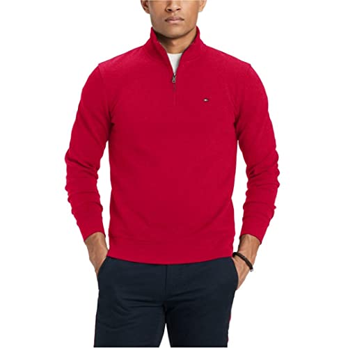 Tommy Hilfiger Men's Cotton Mockneck Quarter-Zip Sweatshirt #TOP3