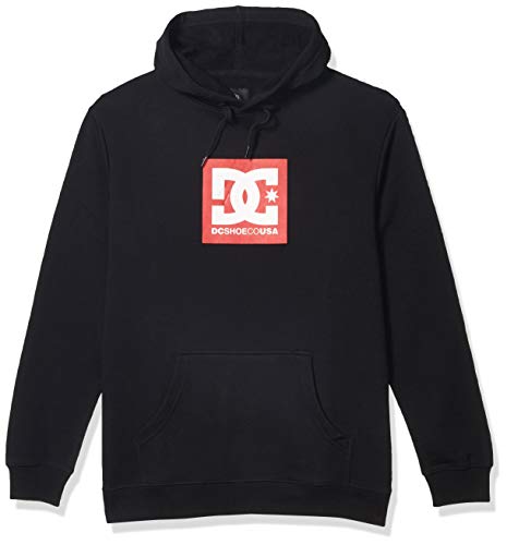 DC APPAREL Men's Square Star Fleece Pullover, Black, L