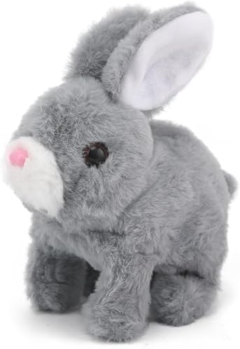 Image of Hopping Walking Bunny Toy with Sounds, Jumping Rabbit Wiggling Ears, Twitching Mouth and Nose, Educational Interactive Bunny Rabbit Toy for Baby Kids