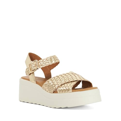 Dune London Ladies KINLEYS Braided Leather Wedge Sandals Size UK 5 Wedges