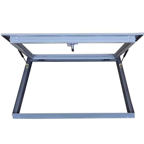 Puits de lumière haut de gamme en aluminium gris 60x55 cm avec porte d'accès encastrée