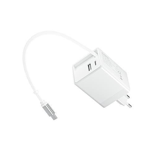 Chargeur USB C 65W Rapide avec Câble Rétractable Intégréavec iPhone 17 Pro Max Air 16 15 14 13 MacBook Air Pro,Samsung Galaxy S25 Ultra Edge, S24,23,22.