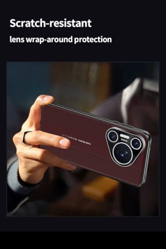 Coque Huawei Pura 70 Pro en cuir PU élégant avec protection caméra intégrée - 4