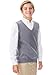 Classroom Uniform V-Neck Sweater Vest for Men and Women with Ribbed Armholes, Neck and Hem 56912, L, Heather Gray