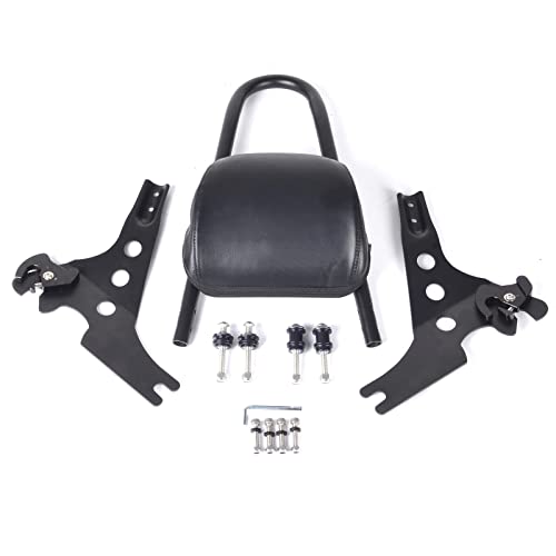 Sresk Detachable Rear Passenger Sissy Bar Upright Backrest W/Cushion Pad for Harley Sportster XL XLH 883 1200R 1200C 1200S 2004-Up with Docking Hardware Latch Clip (Gloss Black)