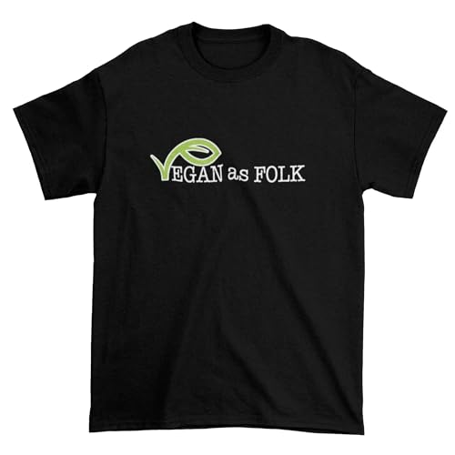 Vegan as Folk Camiseta vegana Logo Algodón Orgánico (Unisex) Medio/Negro