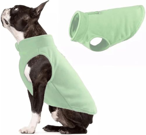 Image of JACKO & CO - Fleece Vest Sweater with Leash Ring - Soft Lightweight Breathable for Puppies Small Medium Dogs, Kitten, Cats, Chihuahua - Warm for Fall /Autumn /Winter (Mint Green, XX-Large 25-35lbs)