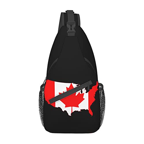 Mochila bandolera unisex con bandera canadiense y mapa USA miniatura 2