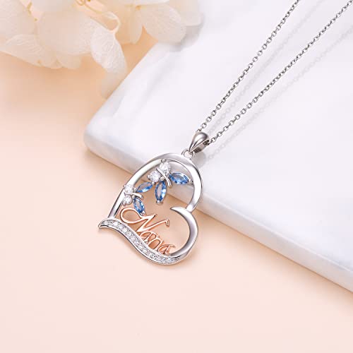 Hoohwe Butterfly Necklaces For Women,Sterling Silver Mama Necklace Birthday Mothers Day Jewelry Gifts For Mom Grandma Wife From Daughter Son (2.Nana Necklace) #TOP4