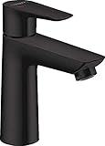hansgrohe Grifo Talis E CoolStart (grifo de ahorro de agua con caño alto de 110 mm, desagüe de barra), color negro...