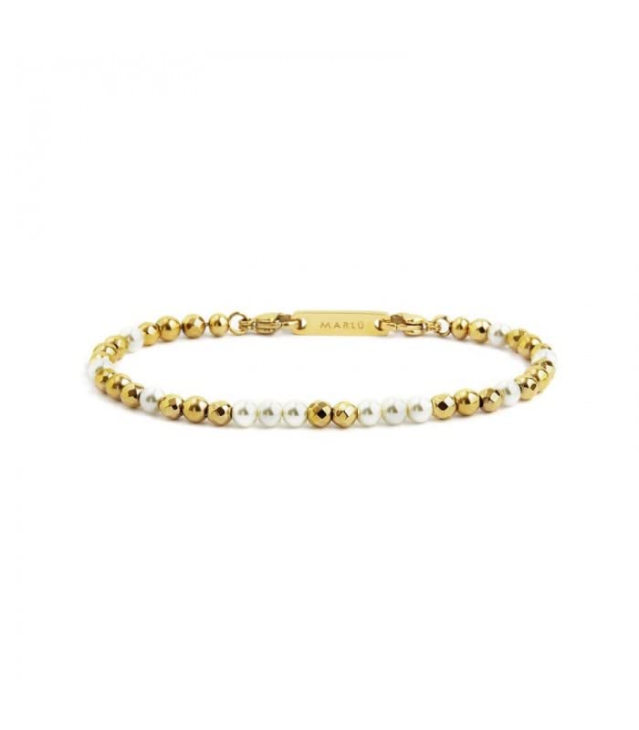 Bracelet femme Marlù 2BR0081G-W en hématite véritable et perles d'éclat