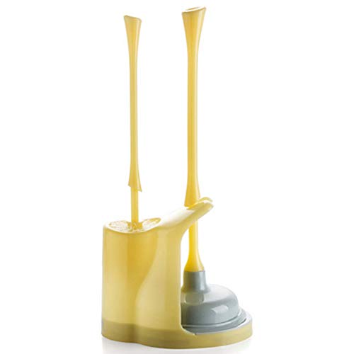 JIDI Heavy Duty Toilet Brush and Plunger Set, for Bathrooms and Restrooms Home