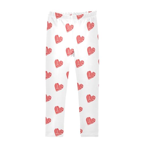 Love Image Girls Leggings,Workout Leggings for Girls Toddler Athletic Leggings Size for 3-10T