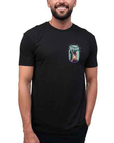 INTO THE AM Lunar Harvest II Glow-in-The-Dark T-Shirt - Cool Space Design Tees for Men (Black Large)