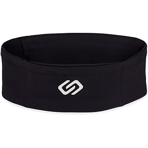 Sporteer VersaSlim Running Belt, Travel Money and Passport Belt, Workout Waist Pack for Smartphones and Personal Items (Black, X-Small) Cover