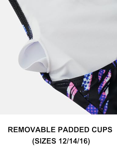 Image of Girls' Swimsuit One Piece Swimming Suits Flyback Swimwear for Practice