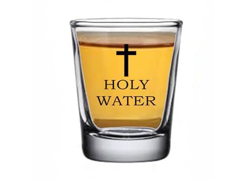 Rogue River Tactical Sarcastic Funny Holy Water Shot Glass, Gift Idea for Friend, Coworker or Boss, 1.5 Ounce