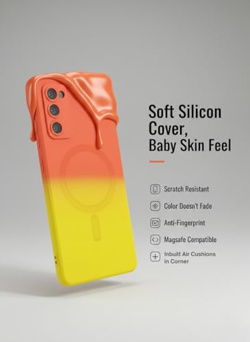 Image of amazon basics Gradient Mag-Safe Case for Samsung Galaxy S20FE 5G | Soft Silicone Shockproof Cover with Camera Protection | Slim Lightweight Design | Smooth Touch & Durable - Orange & Yellow